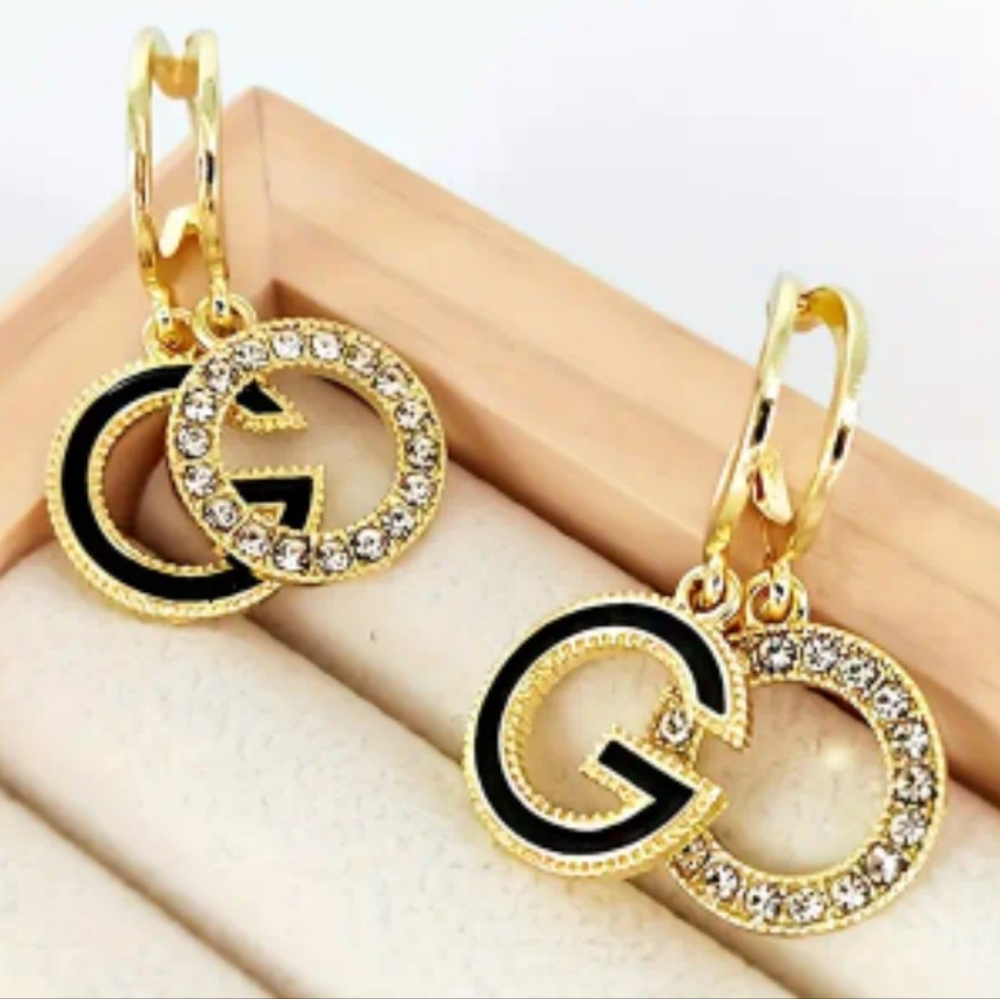 Vintage Simple Style Rhinestone Letter Drop Earrings